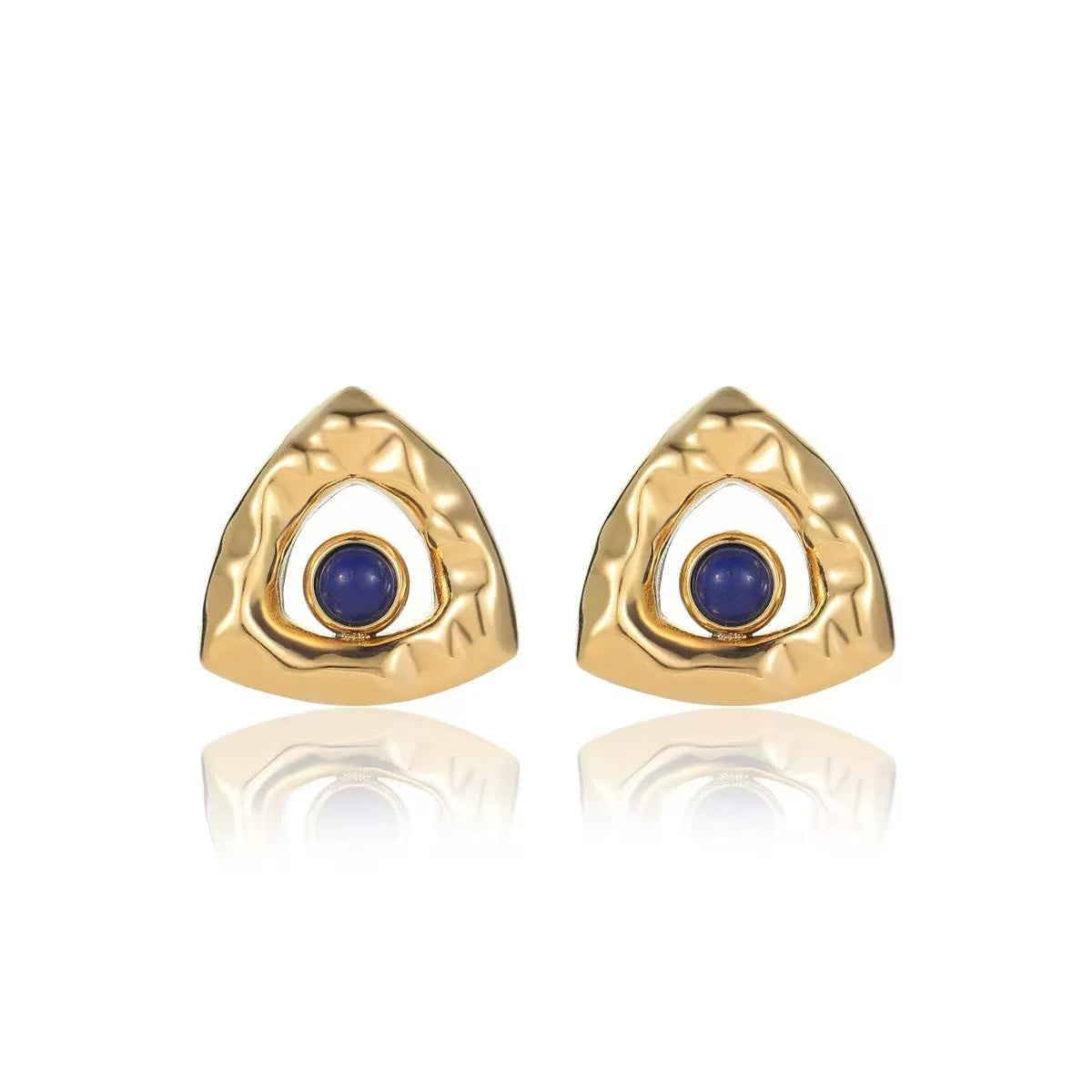 Triangular-shaped Design with Natural Stone Earring