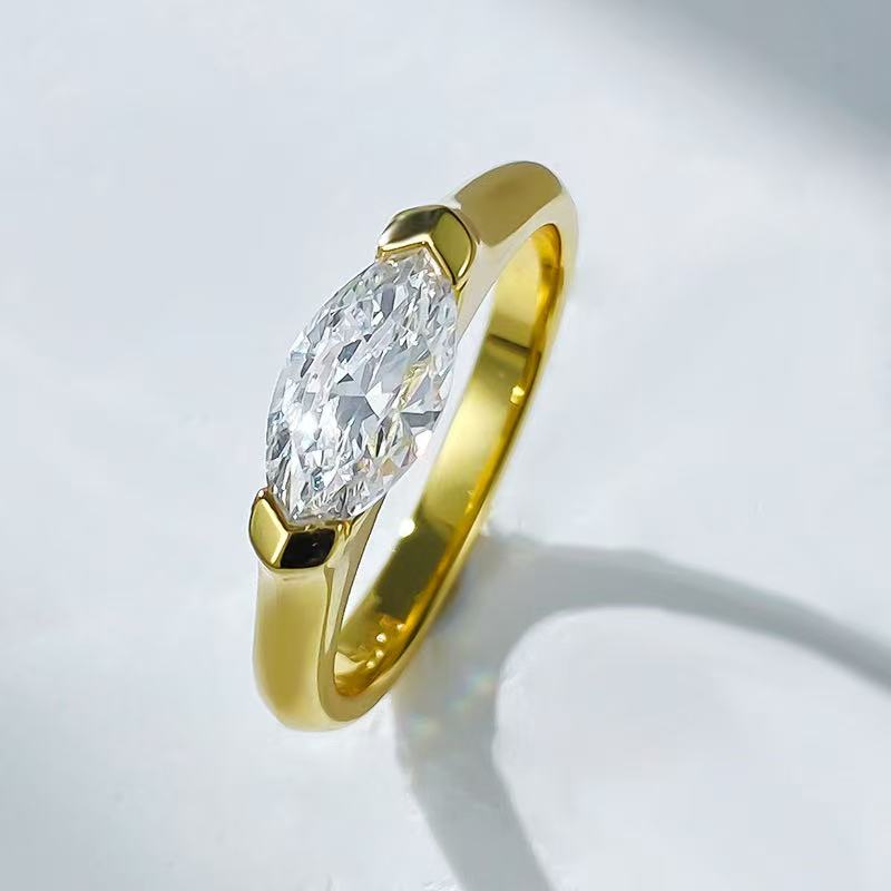 Rhombus Zircon Design S925 Sterling Silver Ring