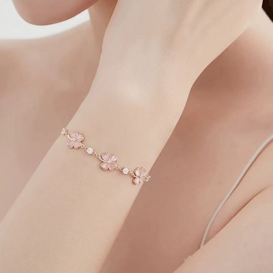 Rose Gold Four Leaf Clover Cat's Eye SET