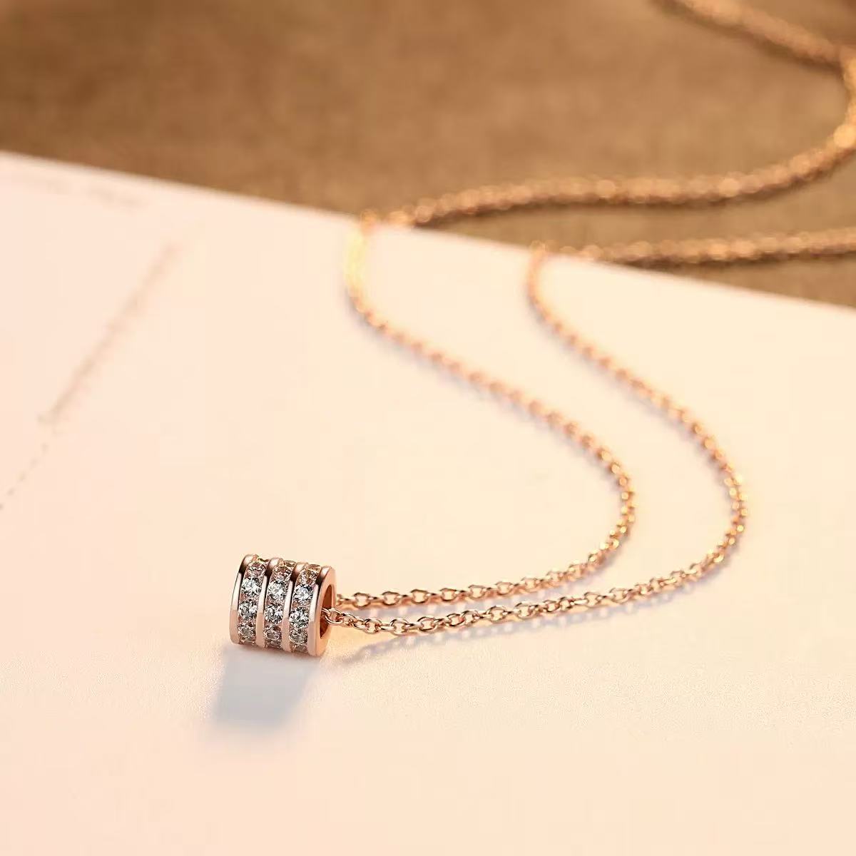 Circle-Design Pendant S925 Sterling Silver Necklace