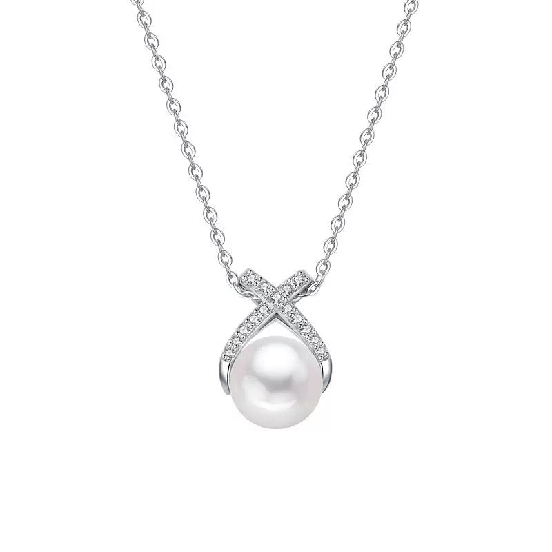 S925 sterling silver pearl necklace