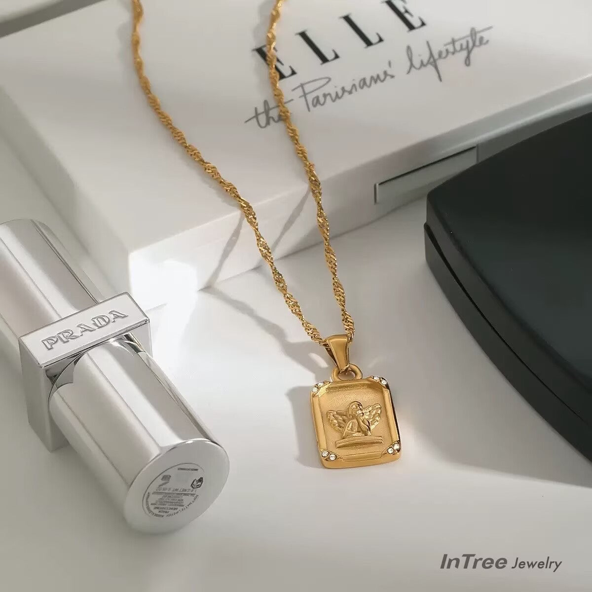 Angel Square Pendant Necklace