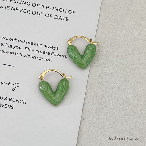 Enamel Glaze Love Heart Earring