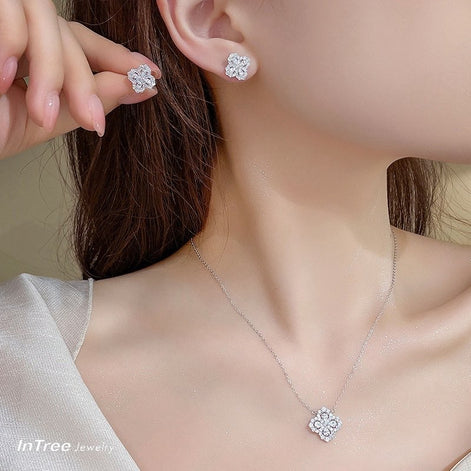 SLC Exquisite Flower Design Necklace & Earring SET