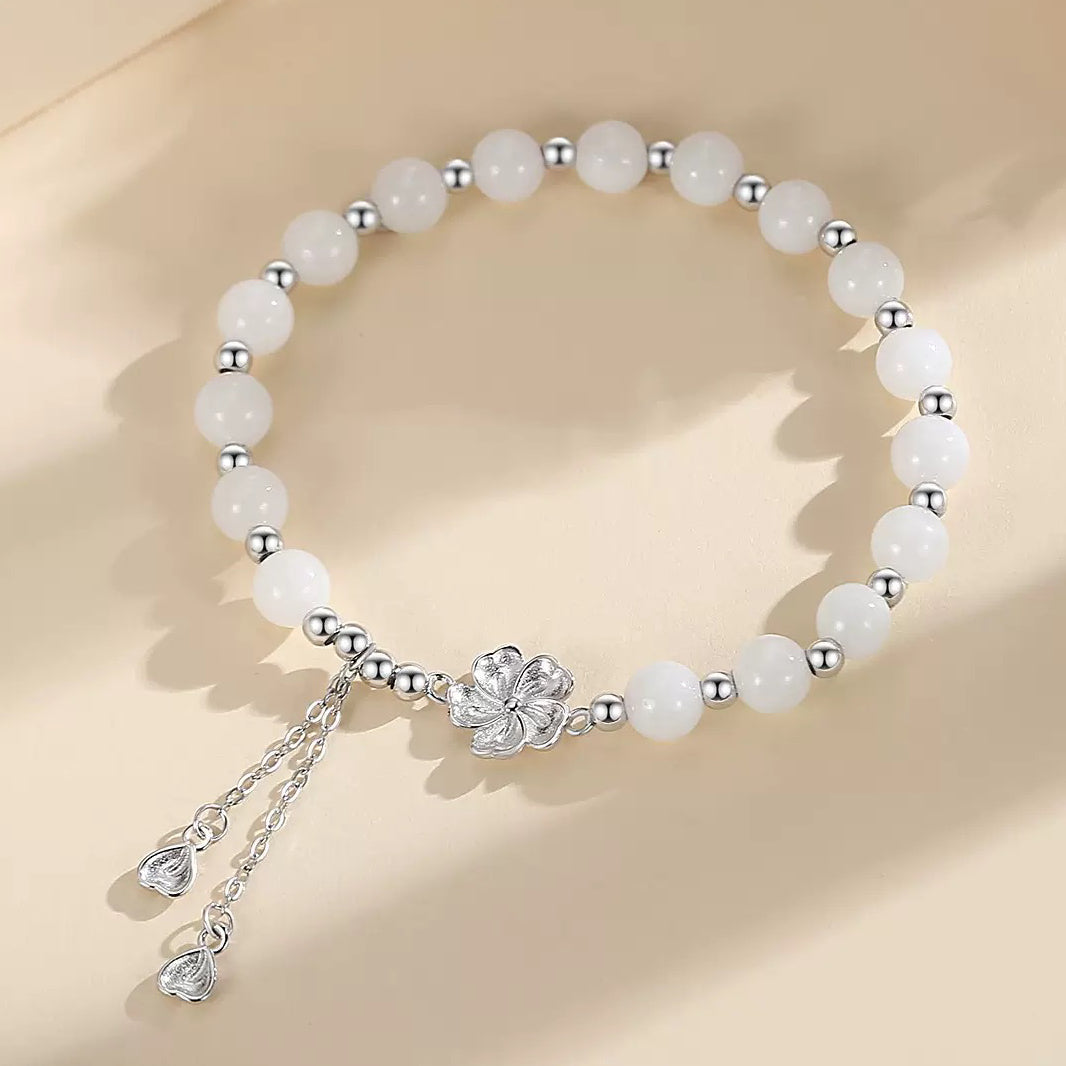 S925 Sterling silver bracelet with natural Hotan jade