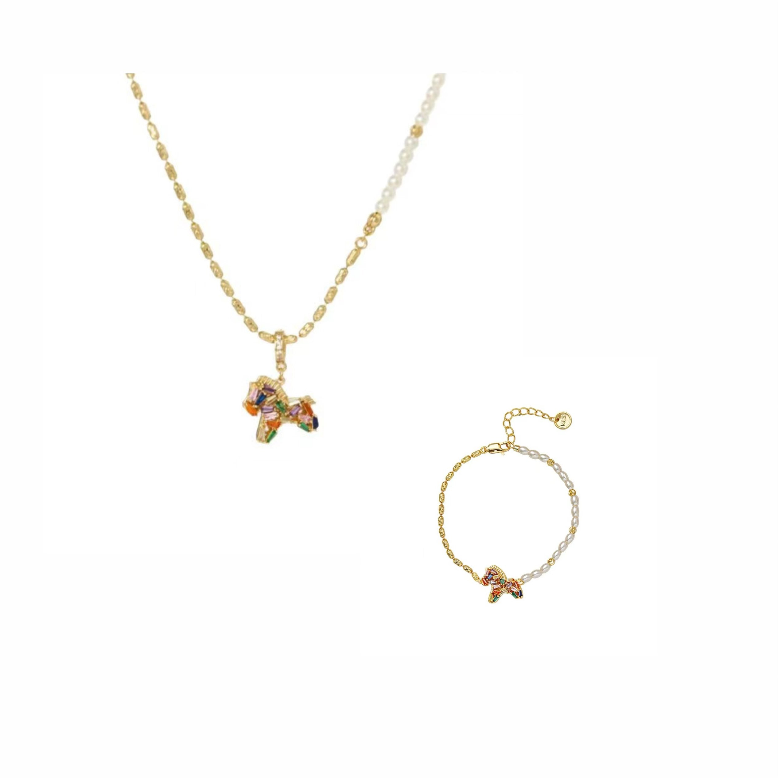 Colorful Pony Necklace SET