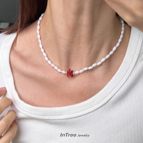 TWT Minimalist Design Beaded Necklace