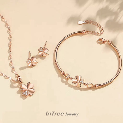 S999 Silver Four Leaf Clover SET