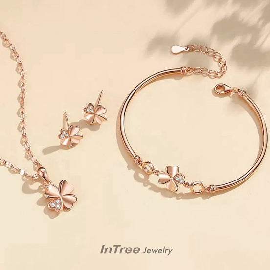 S999 Silver Four Leaf Clover SET