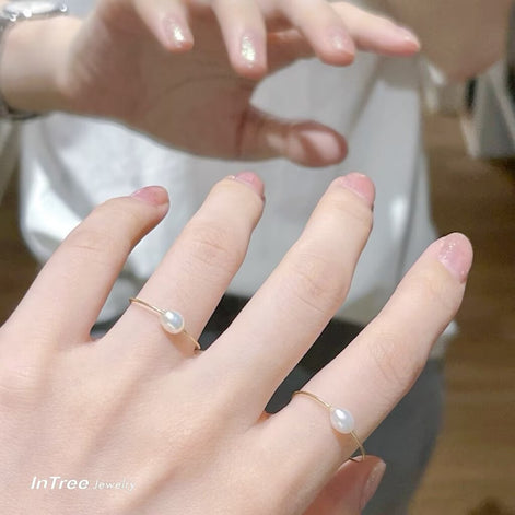 Minimalist Design Natural Pearl Ring