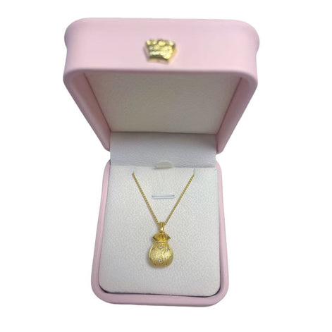18K Gold Plated Necklace S925 Sterling Silver-Based Lucky Bag Pendant