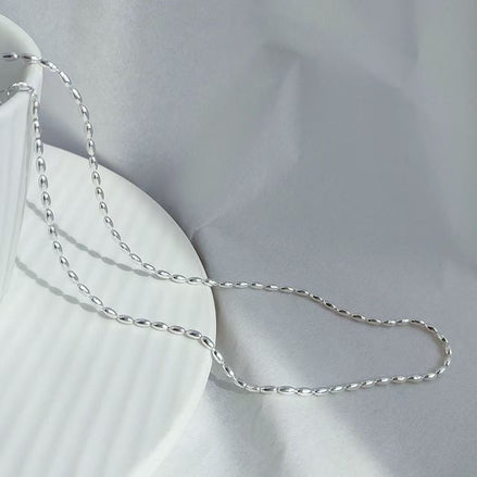 Olive Bead S925 Sterling Silver Necklace