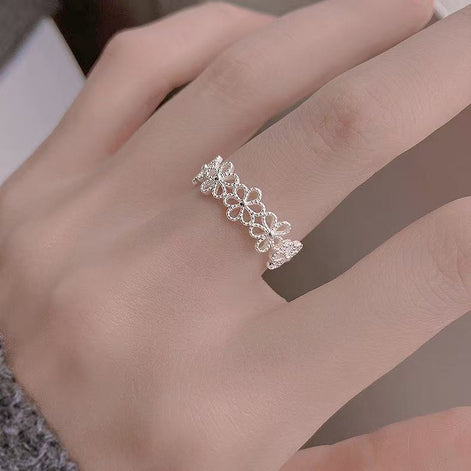 Lattice Flower S925 Sterling Silver Ring