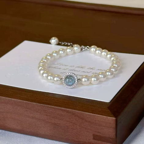 Aquamarine Pearl Bracelet