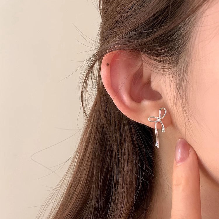 Lattice Bow S925 Sterling Silver Earring