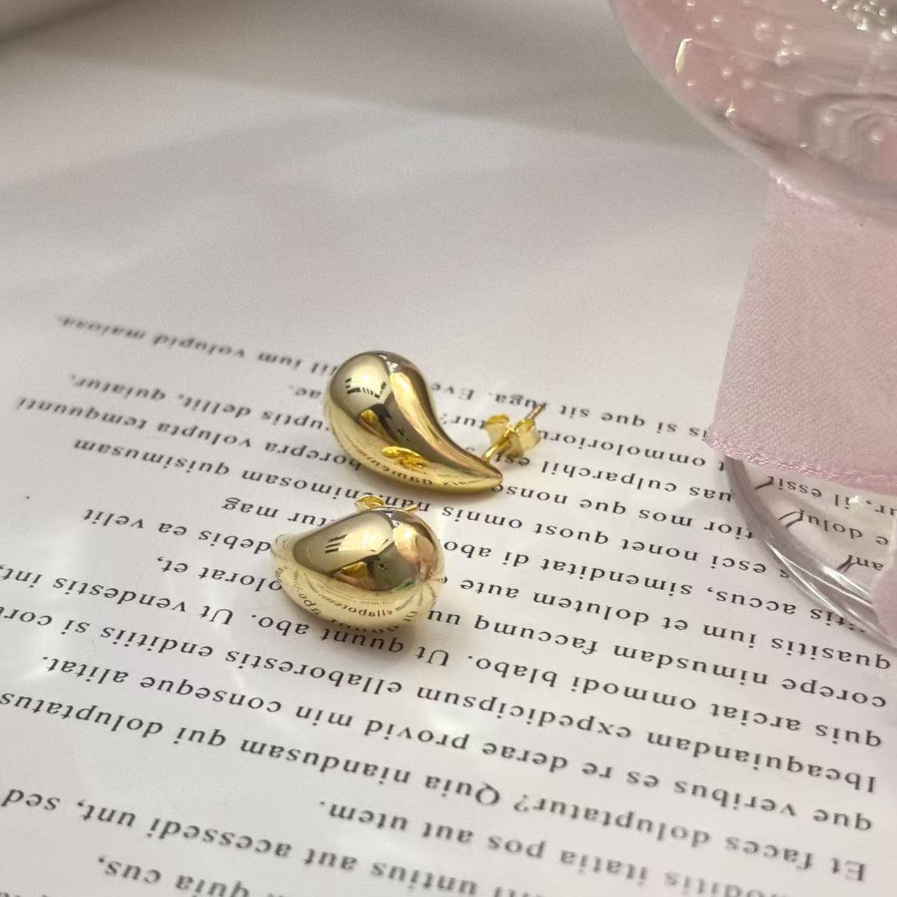 18K Gold-plated S925 Sterling Silver Teardrop Earring