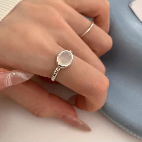 S925 Sterling Silver Chalcedony Ring