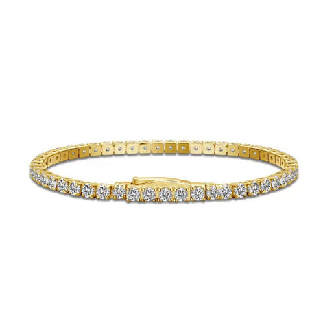 S925 Sterling Silver Full Set with Premium Zircon Bracelet 18K Gold-plated