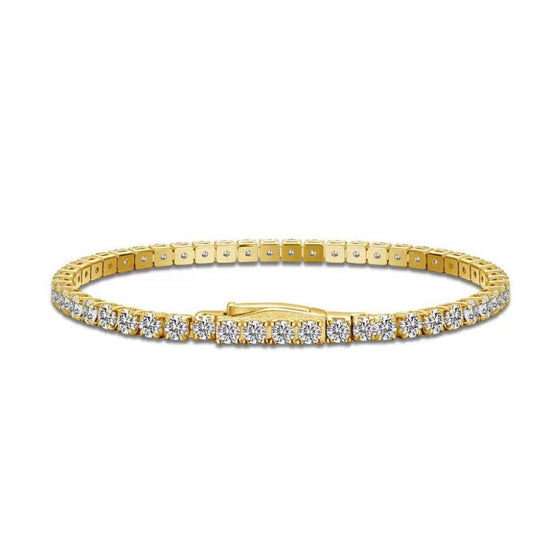 S925 Sterling Silver Full Set with Premium Zircon Bracelet 18K Gold-plated