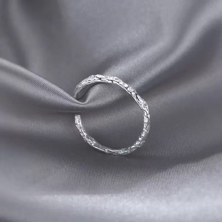 Minimalist Pleated Style S925 Sterling Silver Ring