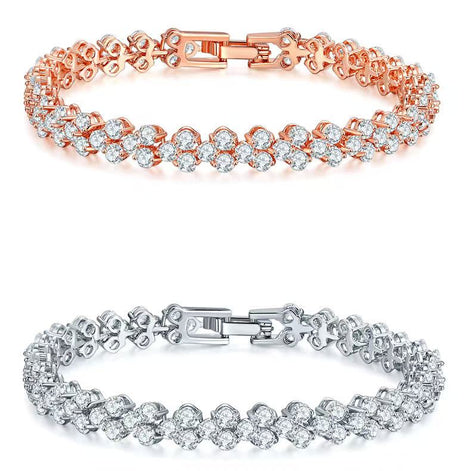 Copper-Made Bracelet Full Set with 3A Zircon