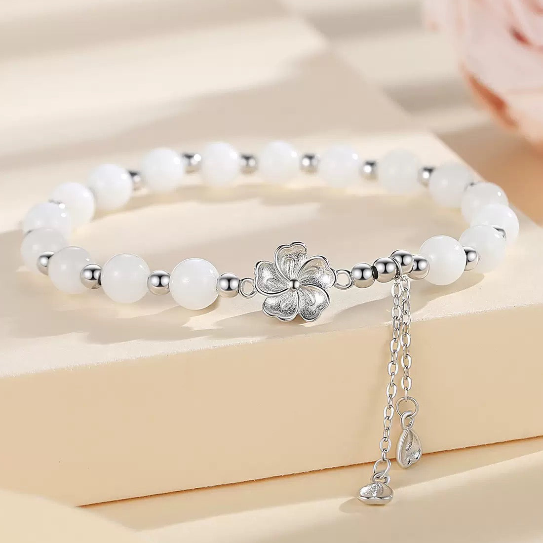 S925 Sterling silver bracelet with natural Hotan jade