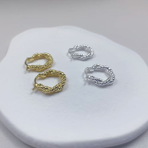 Twisted Simple Design Earring Plated With 18K Gold