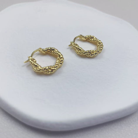 Twisted Simple Design Earring Plated With 18K Gold