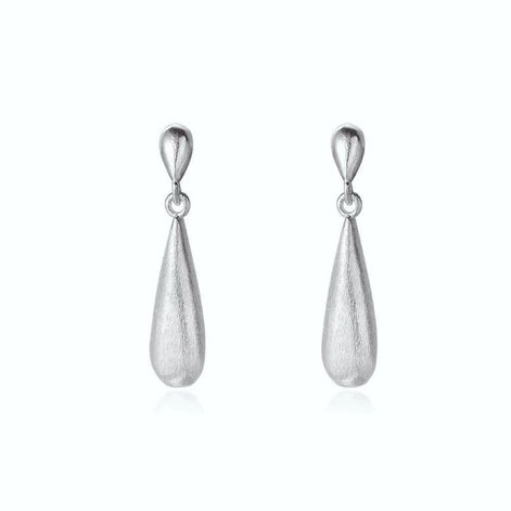 Brushed Design Teardrop Earring