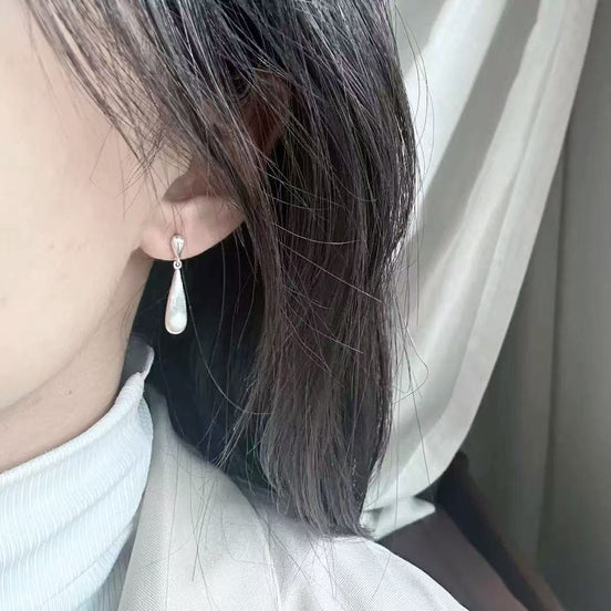 Brushed Design Teardrop Earring