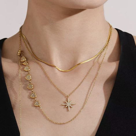 Eight Pointed Star Zircon Necklace