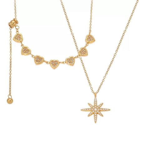 Eight Pointed Star Zircon Necklace