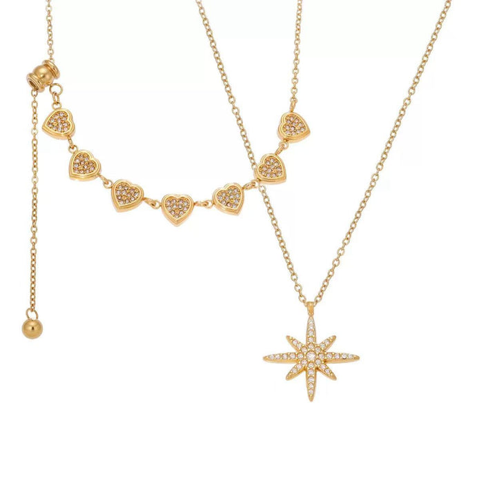 Eight Pointed Star Zircon Necklace