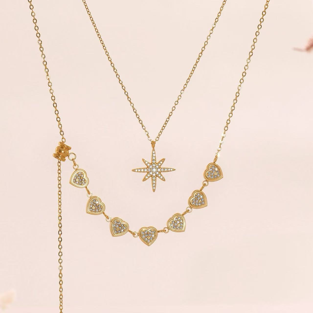 Eight Pointed Star Zircon Necklace