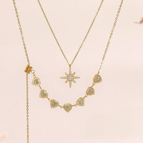 Eight Pointed Star Zircon Necklace
