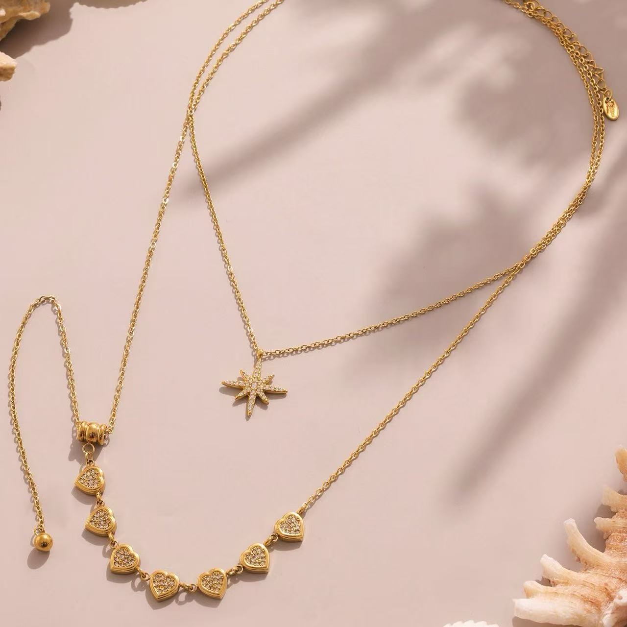 Eight Pointed Star Zircon Necklace