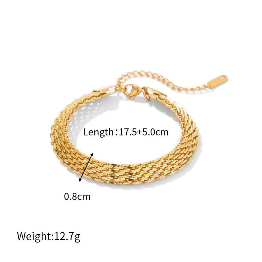 Watch Band Design 18K Gold Plated Bracelet