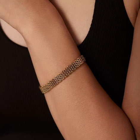 Watch Band Design 18K Gold Plated Bracelet