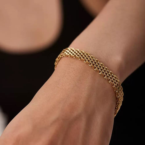 Watch Band Design 18K Gold Plated Bracelet