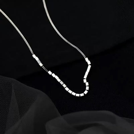 Small Square Design S925 Sterling Silver Necklace