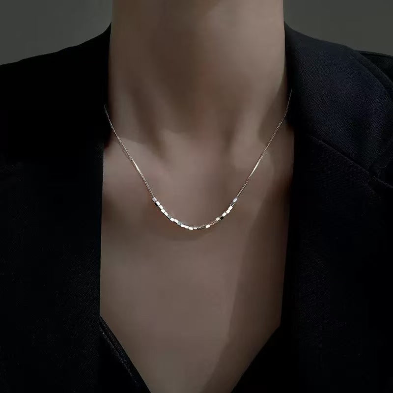 Small Square Design S925 Sterling Silver Necklace