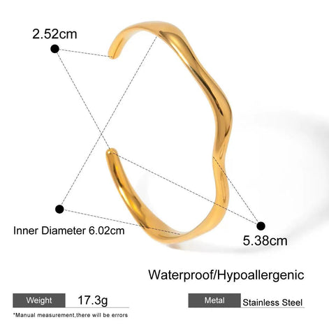 Irregular Wavy Open Design Bracelet