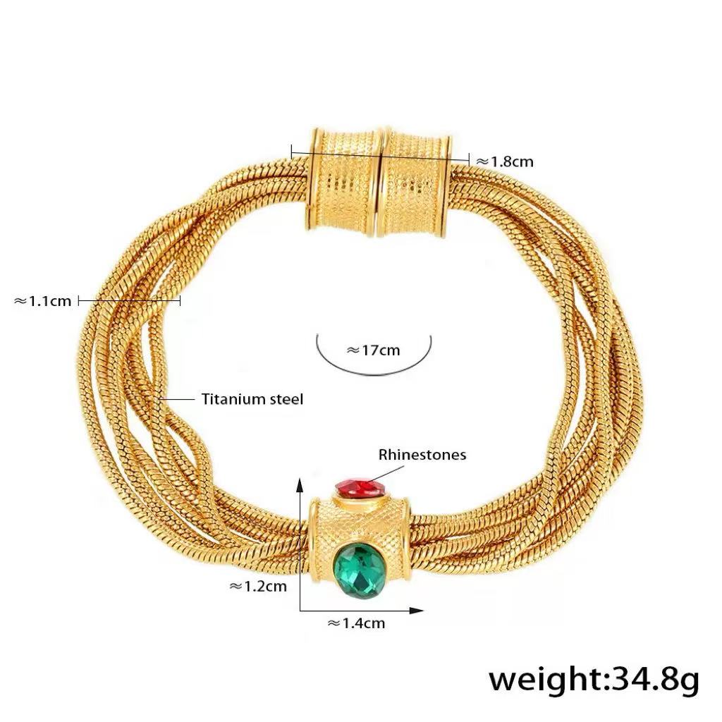 Multi-layered Chain Heavy Style Necklace & Bracelet SET