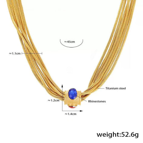 Multi-layered Chain Heavy Style Necklace & Bracelet SET