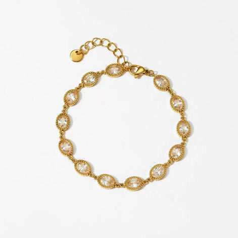 Oval-cut Design Zircon Bracelet