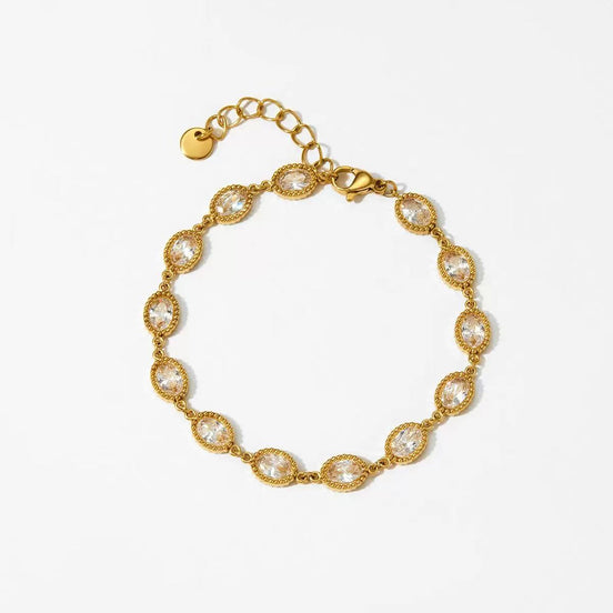 Oval-cut Design Zircon Bracelet