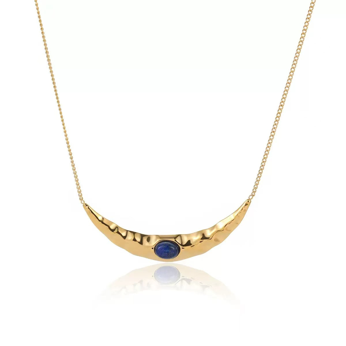 Moon-shaped Design with Natural Stone Necklace