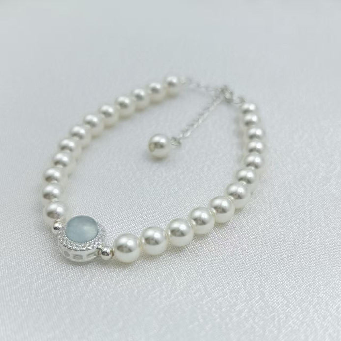 Aquamarine Pearl Bracelet