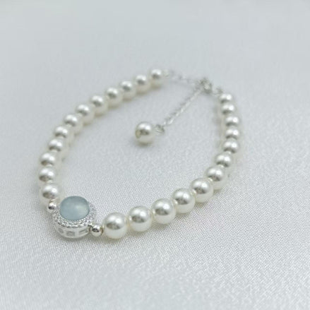 Aquamarine Pearl Bracelet