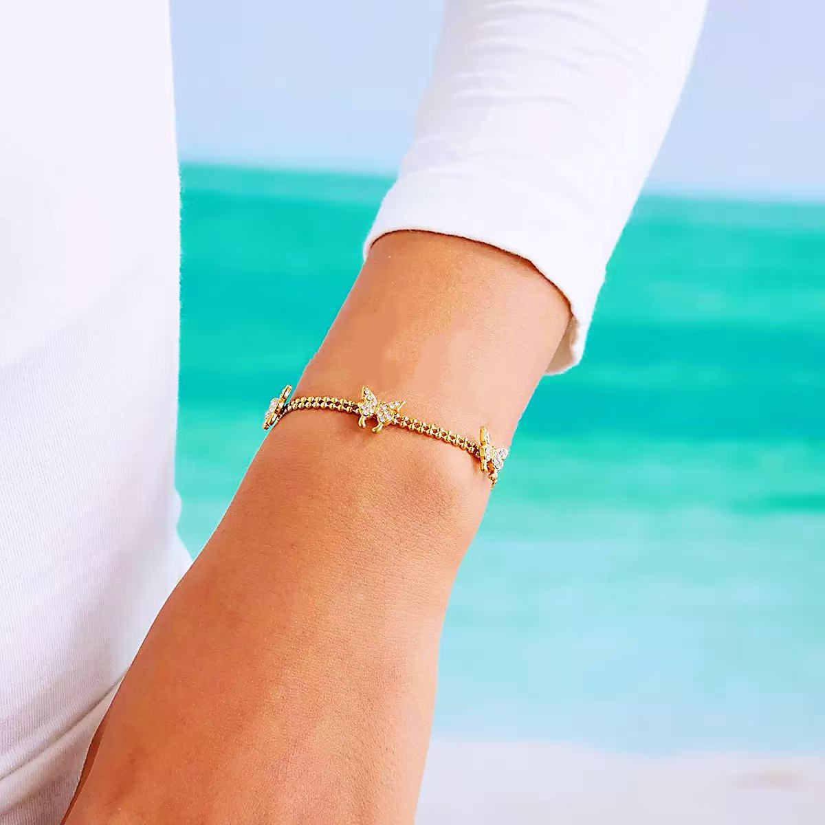 Butterfly Design Double-layer Chain Bracelet